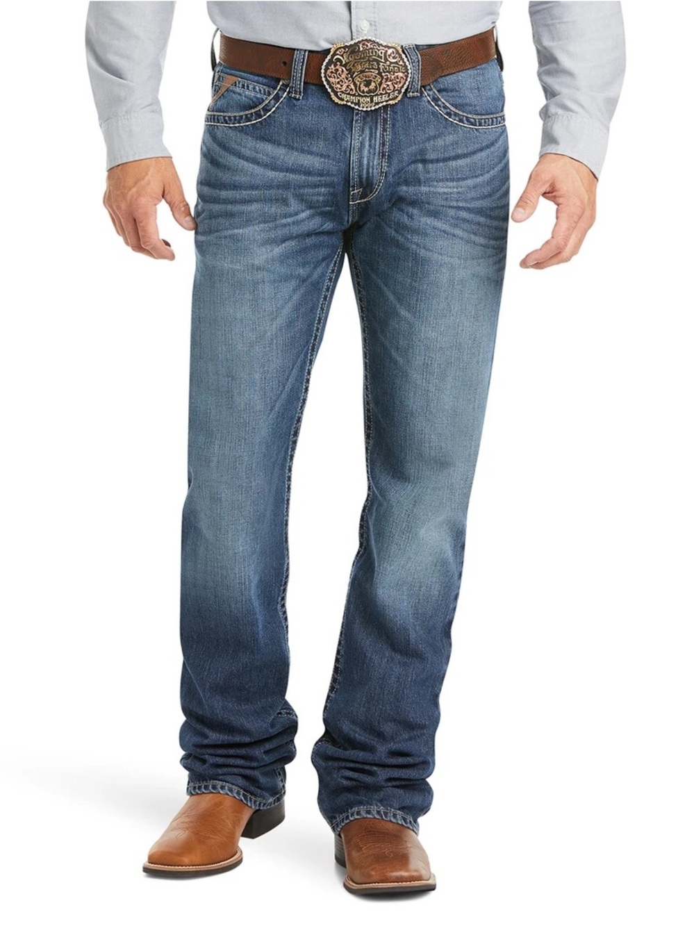 Ariat M2 Relaxed Boot Cut Jeans Mens 44x32 Medium Wash Denim Blue Pants